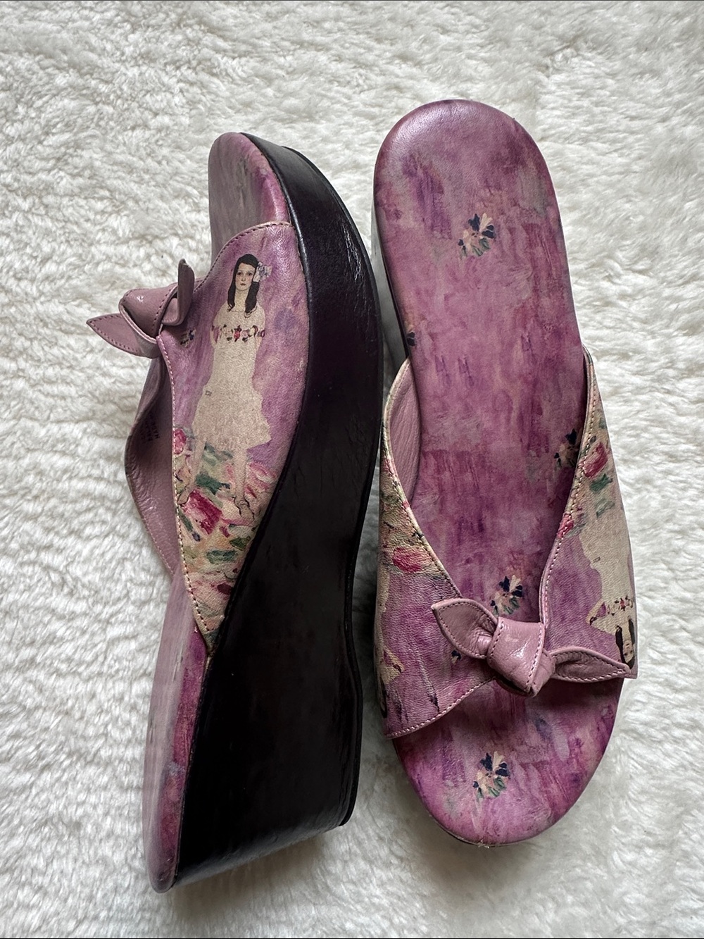 ICON Wearable Art Gustav Klimt Print Leather Wedges